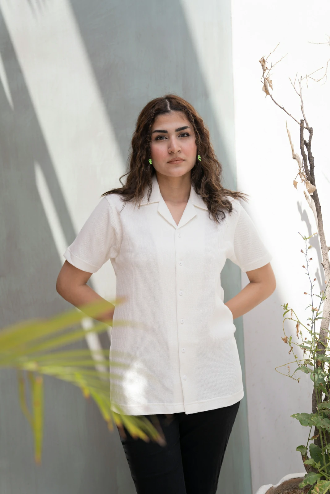 Ash White | Cuban Collar Shirt | Al-Mussawwir