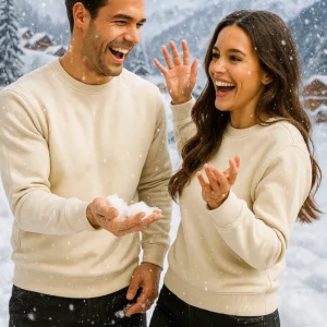 Alternative view of Ash White | Al-Mussawwir Unisex | Crewneck Winter Sweatshirt